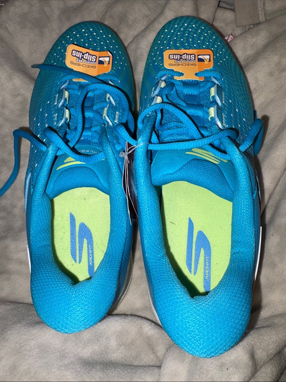 NWT MENS SIZE 10.5 sketchers Aqua Blue Athletic Sneakers